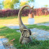 Solar-Powered Copper Elephant Garden Lamp with Warm Glow 2