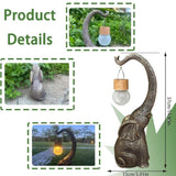 Solar-Powered Copper Elephant Garden Lamp with Warm Glow 5
