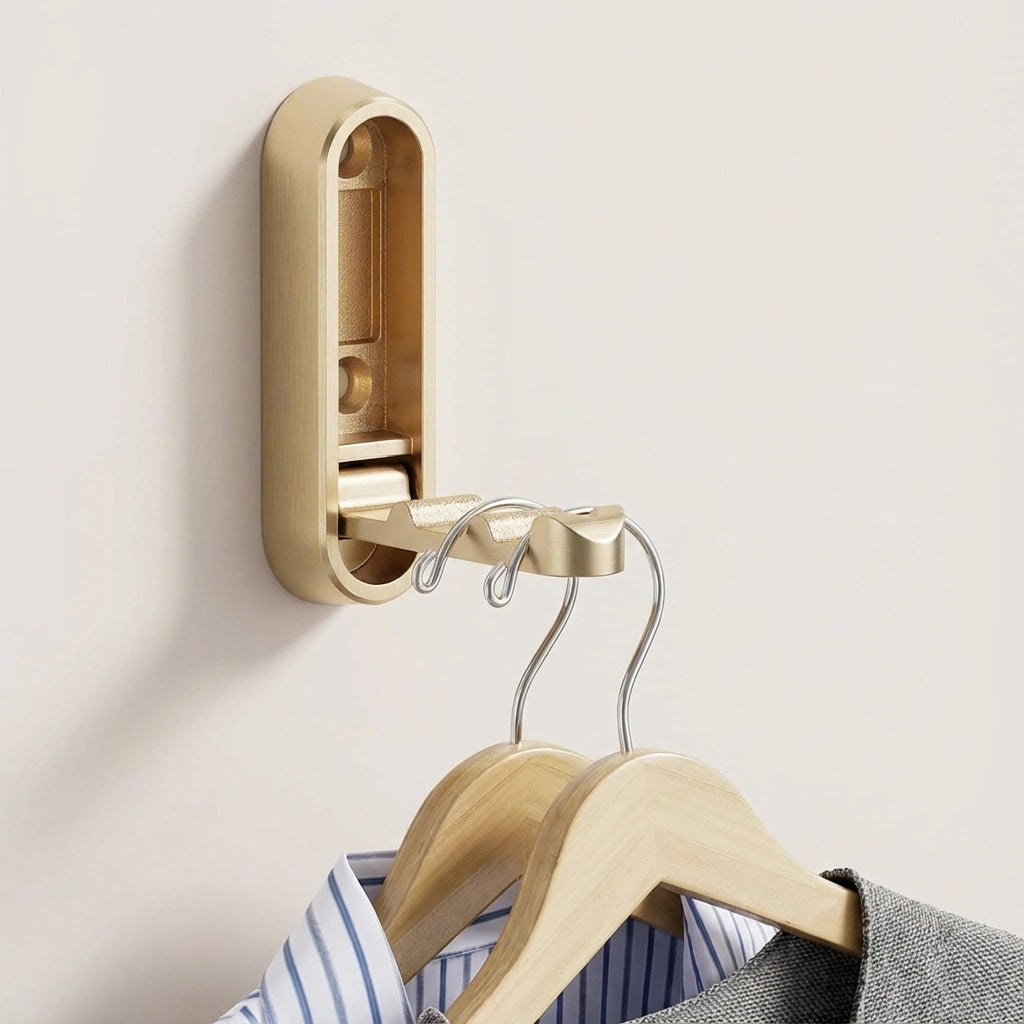 Space-Saving Foldable Wall Hook - Zinc Alloy Coat Hooks for Wall, 18kg Capacity