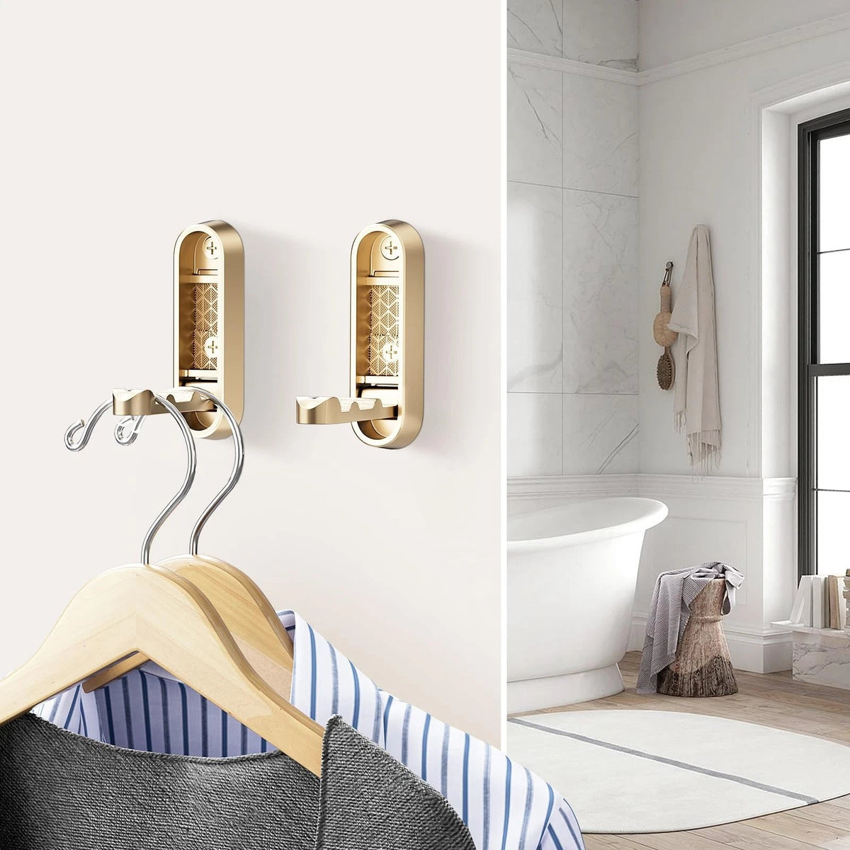 Space-Saving Foldable Wall Hook - Zinc Alloy Coat Hooks for Wall, 18kg Capacity