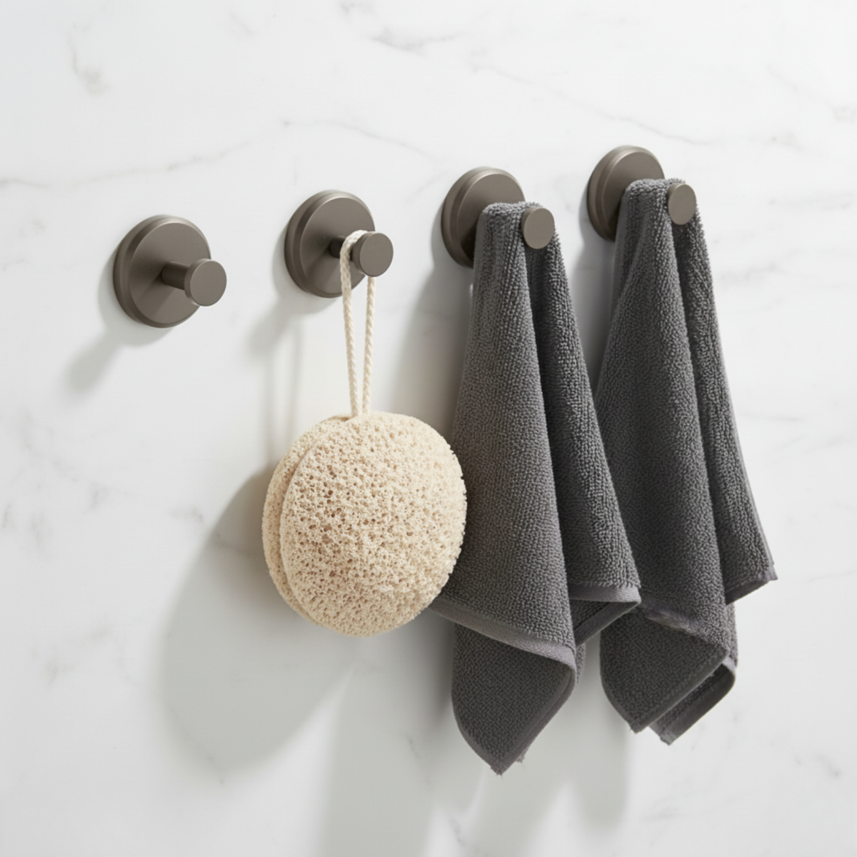 Strong Suction Cup Hooks 4-Pack - Bathroom & Kitchen Organizers
