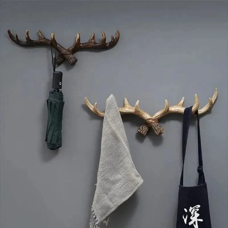 Stylish Antler Wall Mounted Coat Rack with Multiple Hooks
