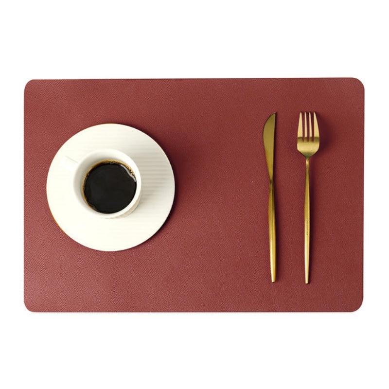 Stylish Black PU Leather Placemats - Waterproof & Heat Resistant Table Mats