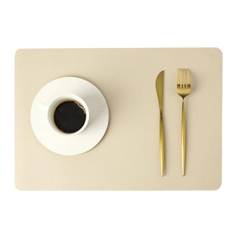 Stylish Black PU Leather Placemats - Waterproof & Heat Resistant Table Mats