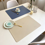 Stylish Black PU Leather Placemats - Waterproof & Heat Resistant Table Mats