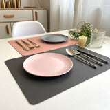 Stylish Black PU Leather Placemats - Waterproof & Heat Resistant Table Mats