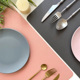 Stylish Black PU Leather Placemats - Waterproof & Heat Resistant Table Mats