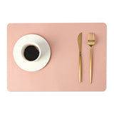 Stylish Black PU Leather Placemats - Waterproof & Heat Resistant Table Mats