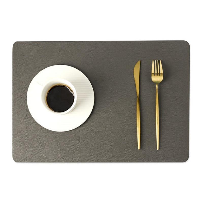 Stylish Black PU Leather Placemats - Waterproof & Heat Resistant Table Mats
