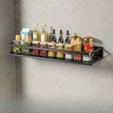 Stylish Wall-Mounted Kitchen Storage Shelf with Towel Holder