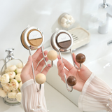 Suction Toilet Roll Holder Stand - Stainless Steel with Wood-Grain Design
