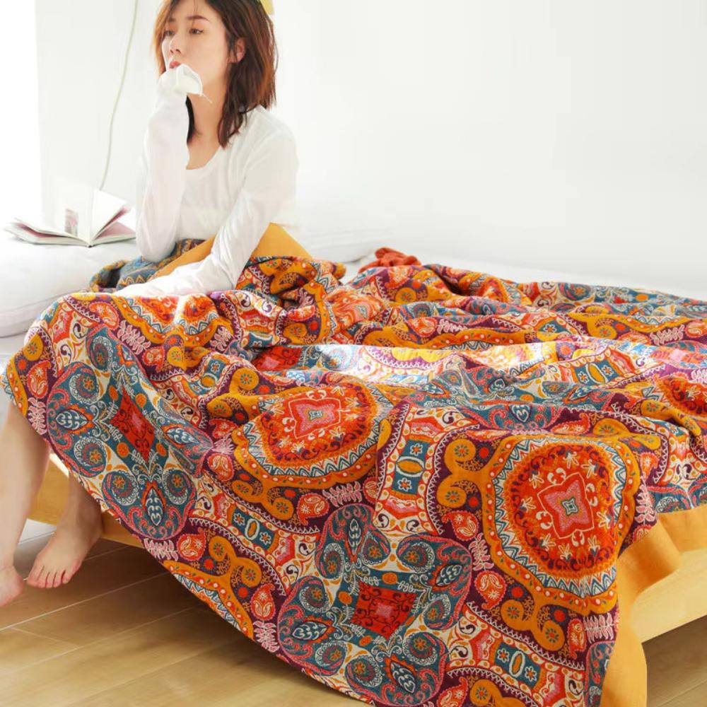 Sunrise Boho - Reversible Cooling Blanket for Comfortable Sleep