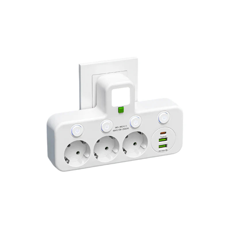 Surge Protector Power Strip with 3-4 Sockets & USB Ports