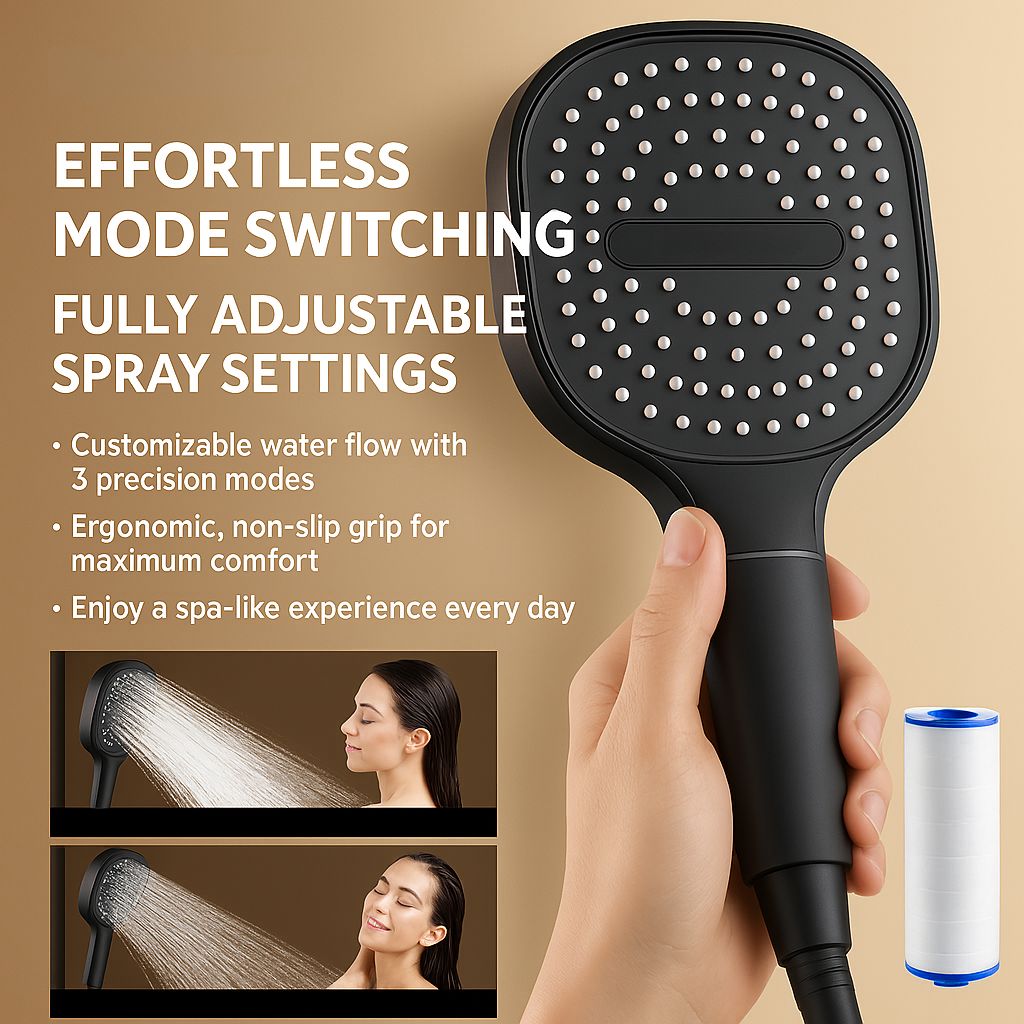 TurboBoost - High Pressure Filtered Shower Head with Rainfall Spray