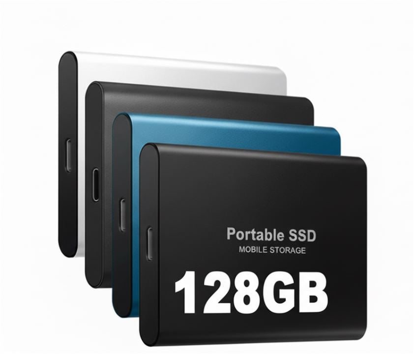 Ultra-Fast 128GB Portable External SSD Drive - Compact & Durable