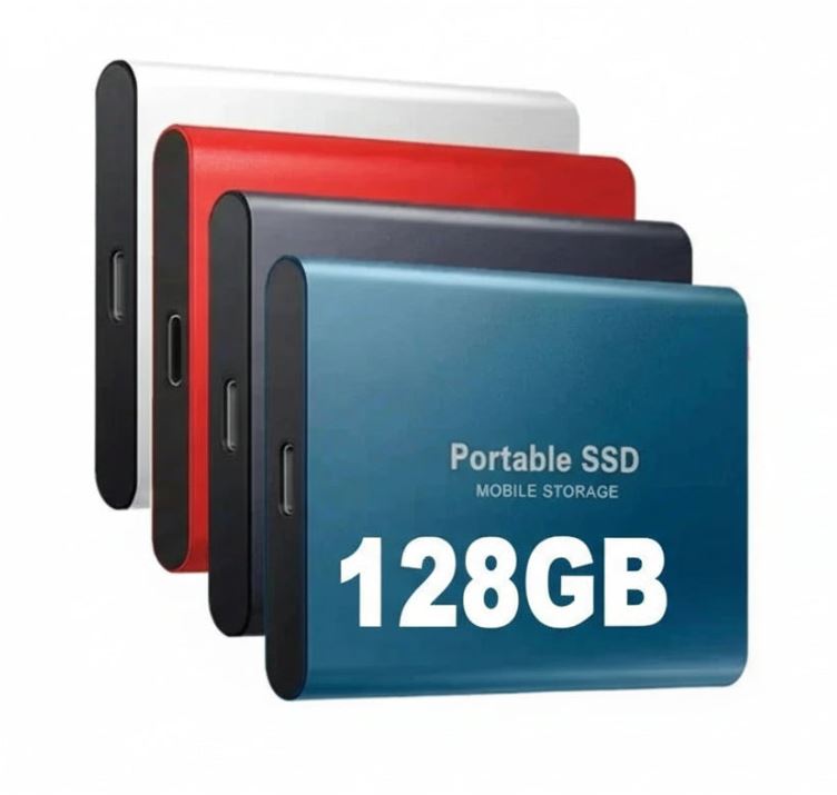 Ultra-Fast 128GB Portable External SSD Drive - Compact & Durable