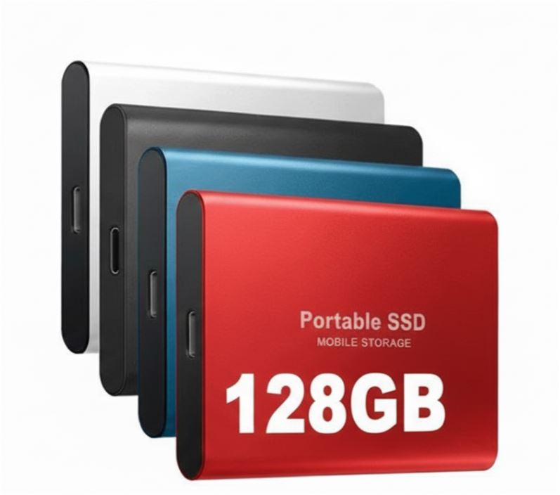 Ultra-Fast 128GB Portable External SSD Drive - Compact & Durable