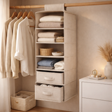 Versatile Fabric Closet Organizer - 3-Tier Wardrobe Storage Solution