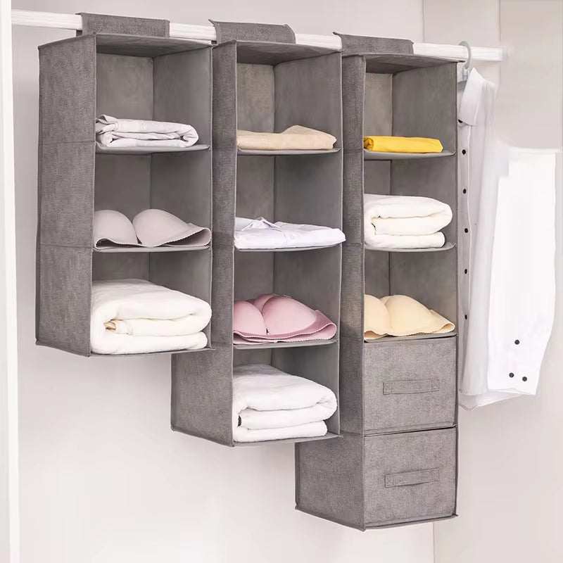 Versatile Fabric Closet Organizer - 3-Tier Wardrobe Storage Solution