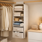 Versatile Fabric Closet Organizer - 3-Tier Wardrobe Storage Solution