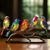 Vibrant Window Bird Decoration - Nature-Inspired Glass Art