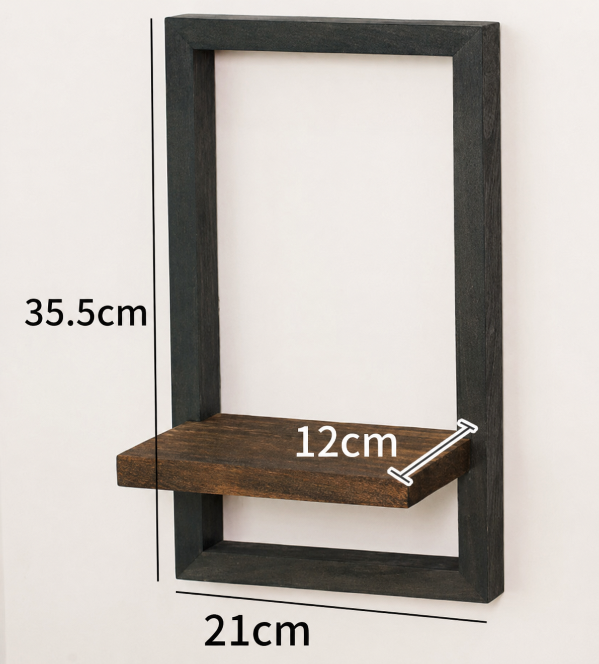 Vintage Industrial Wall Shelf - Solid Acacia Wood & Steel Frame