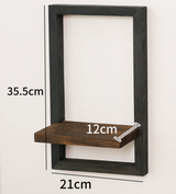 Vintage Industrial Wall Shelf - Solid Acacia Wood & Steel Frame