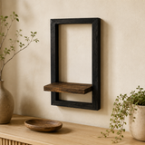 Vintage Industrial Wall Shelf - Solid Acacia Wood & Steel Frame
