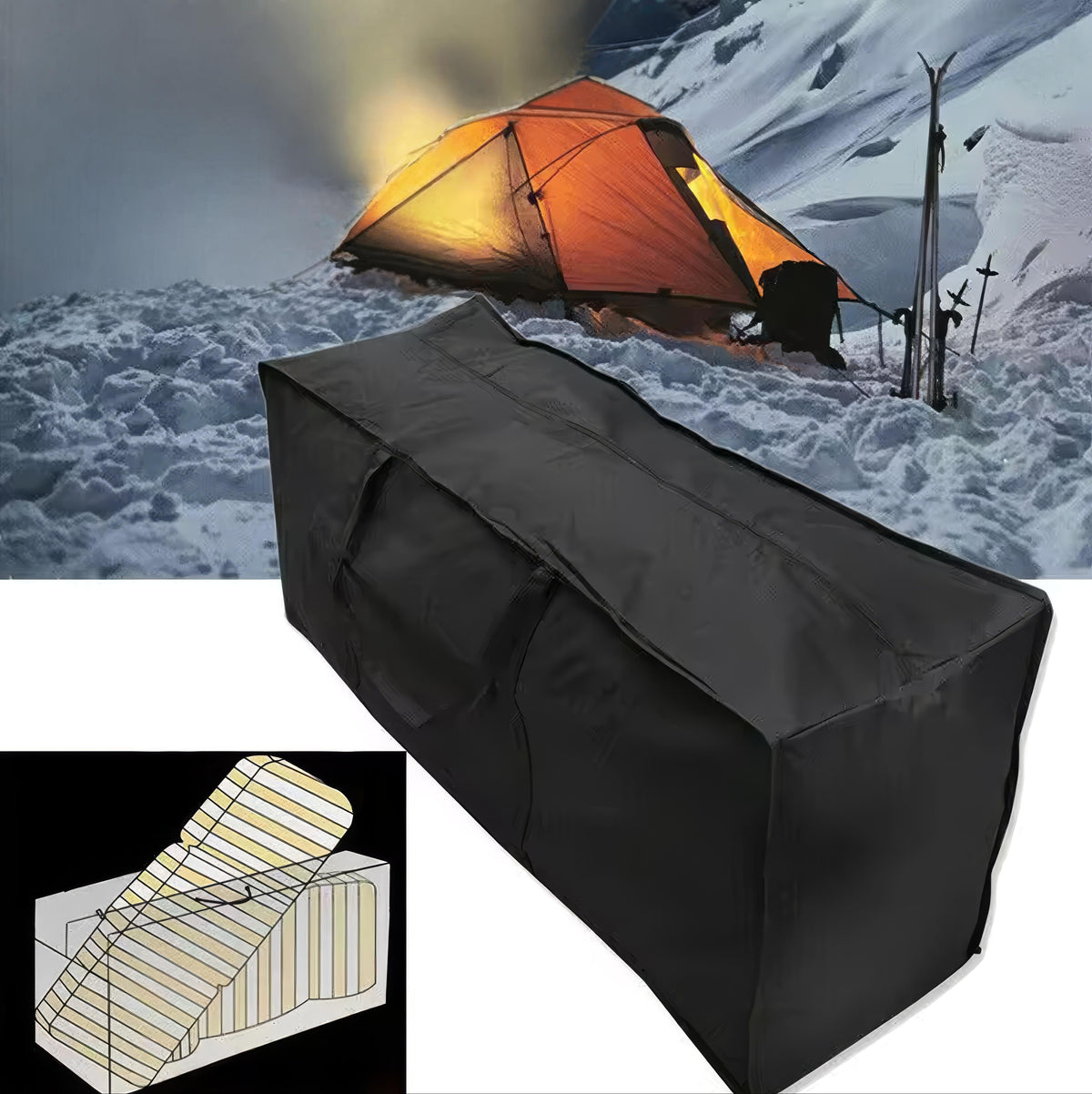 Waterproof Outdoor Furniture Cover - UV & Tear Resistant Garden Storage Bag
