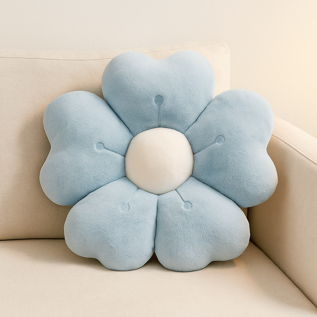 Whimsical Flower-Shaped Throw Pillow - Ultra Soft Decorative Couch Accent