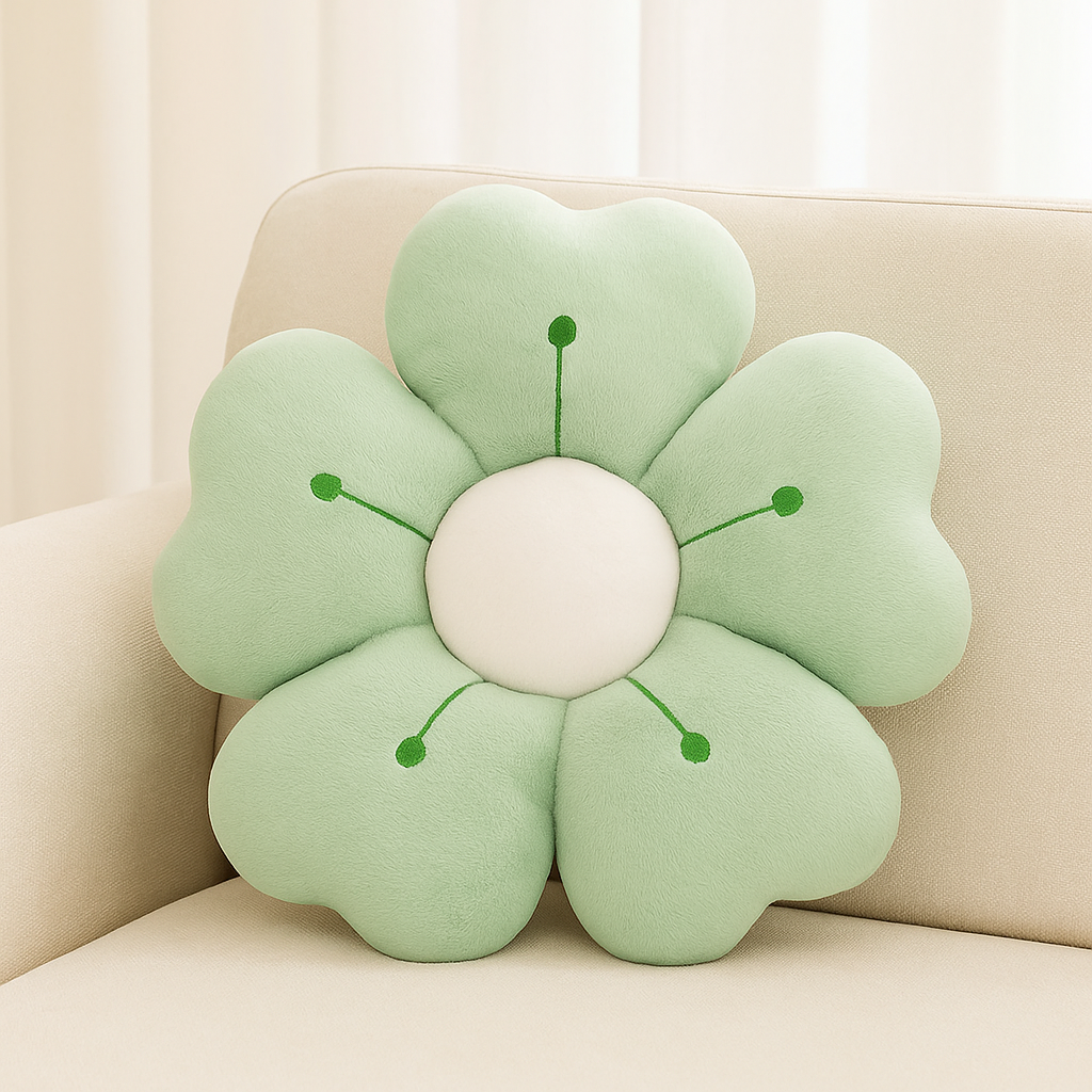 Whimsical Flower-Shaped Throw Pillow - Ultra Soft Decorative Couch Accent