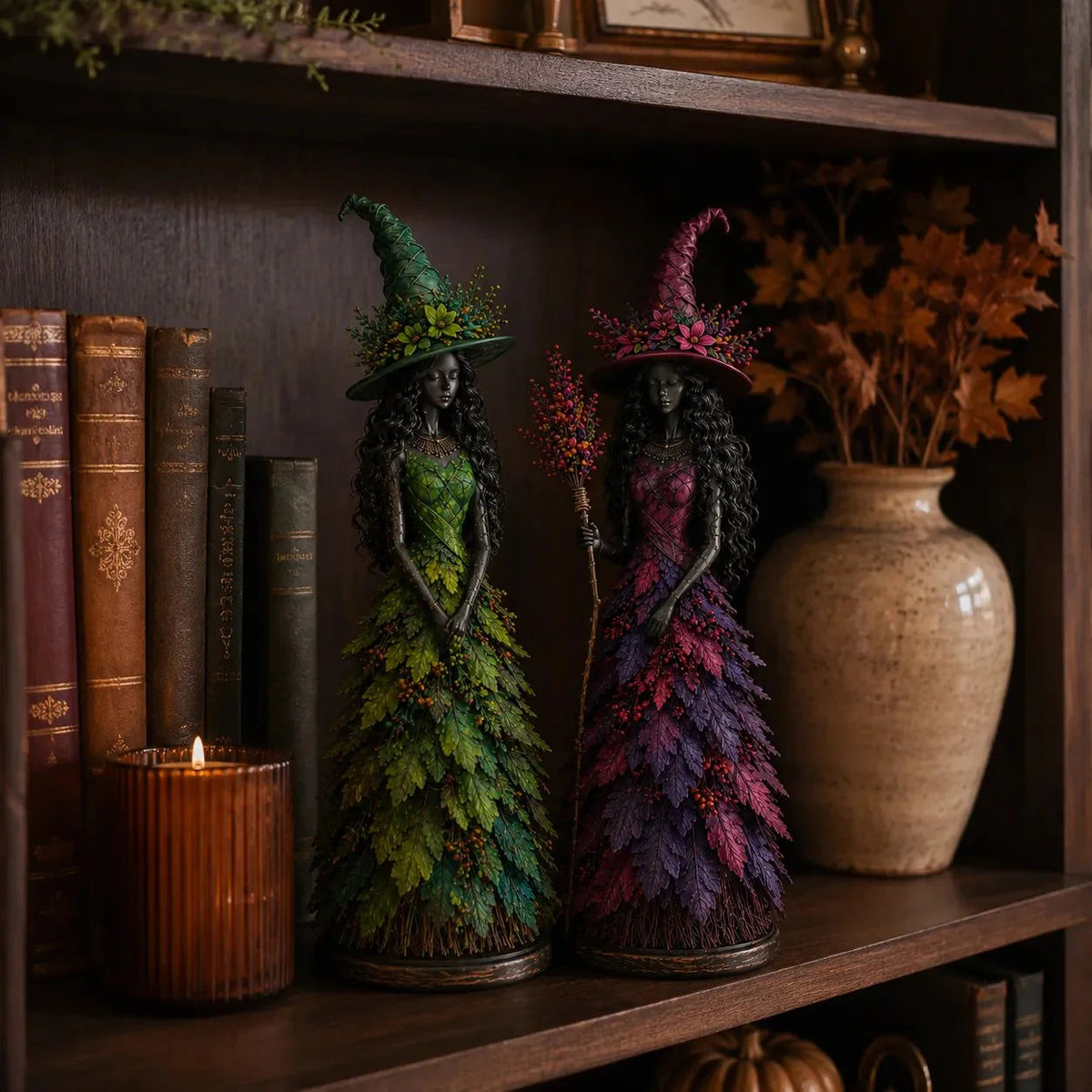 WitchBerry - Handmade Autumn Witch Figurine for Home Decor