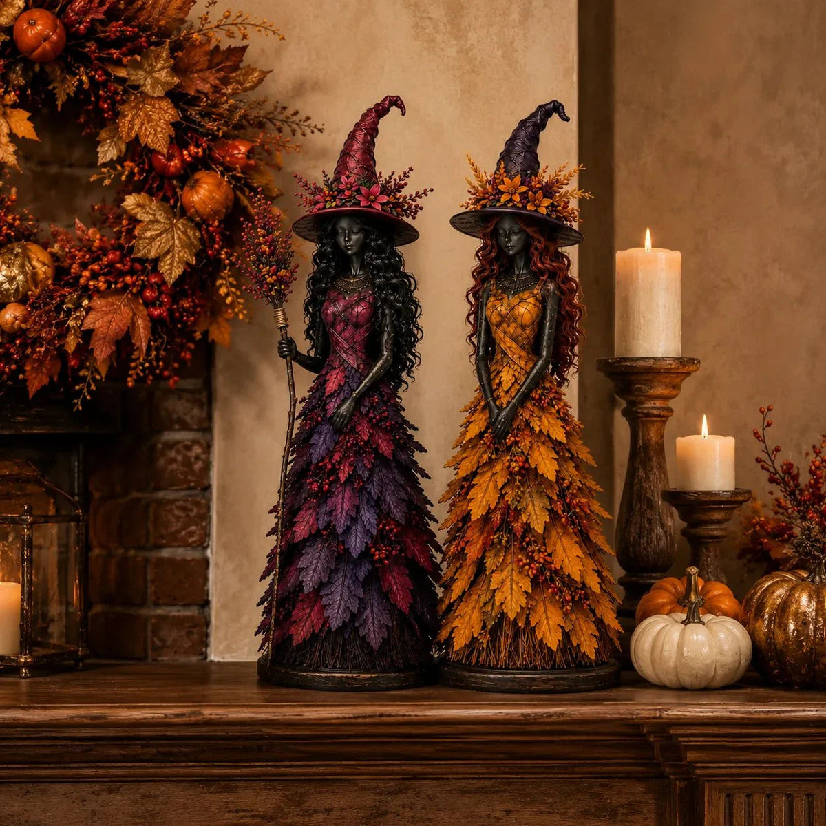 WitchBerry - Handmade Autumn Witch Figurine for Home Decor