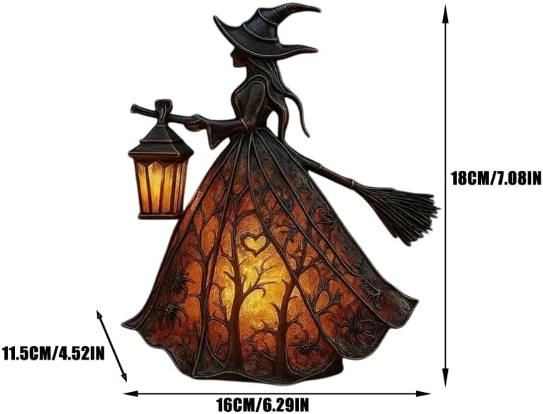 WitchGlow Halloween Lantern - LED Light with Gothic Design
