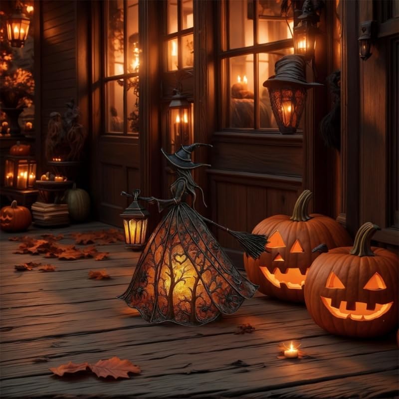 WitchGlow Halloween Lantern - LED Light with Gothic Design