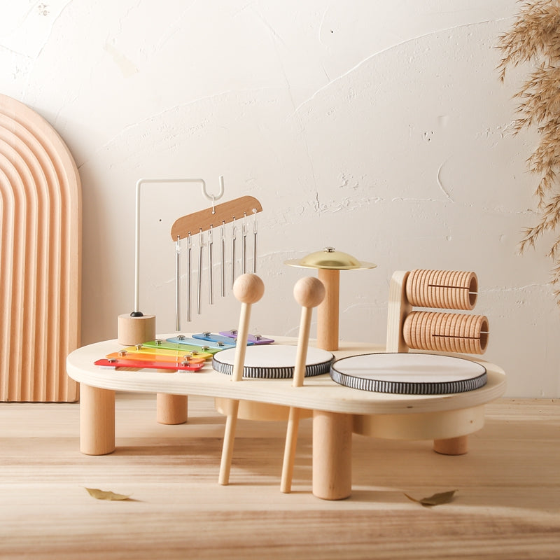 Wooden Music Table - Multi-Instrument Musical Toys for Kids
