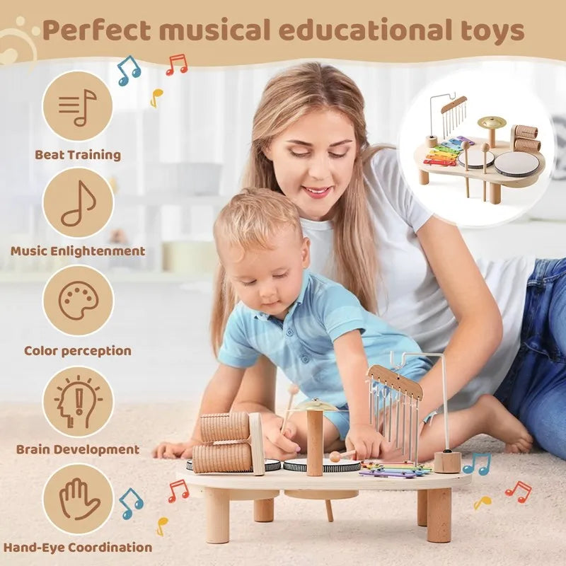 MusicMakers Wooden Kids Instrument Set 4